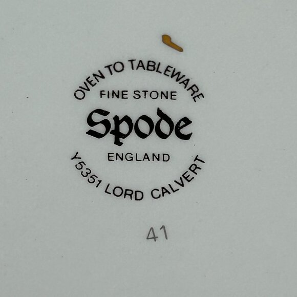 rare fine stone salad plate. Spode UK Y5351 Lord Calvert - Picture 4 of 5